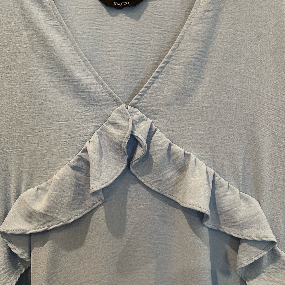 Light Blue Ruffle Dress - Picture 4 of 4